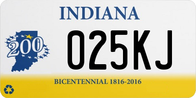 IN license plate 025KJ