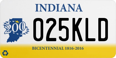 IN license plate 025KLD