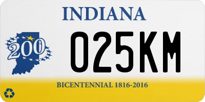 IN license plate 025KM