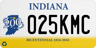 IN license plate 025KMC