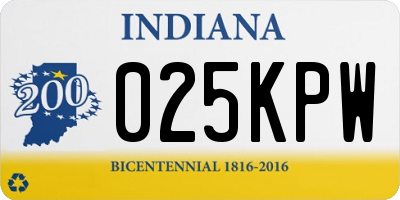 IN license plate 025KPW