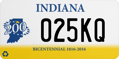 IN license plate 025KQ