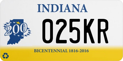 IN license plate 025KR