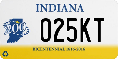 IN license plate 025KT