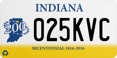 IN license plate 025KVC