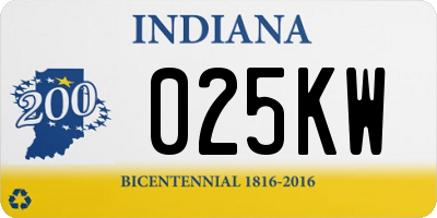 IN license plate 025KW