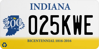 IN license plate 025KWE