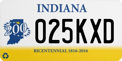 IN license plate 025KXD