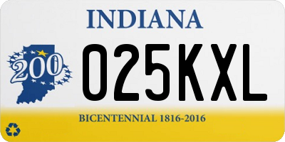 IN license plate 025KXL