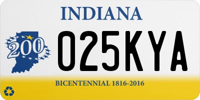 IN license plate 025KYA