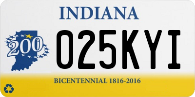 IN license plate 025KYI