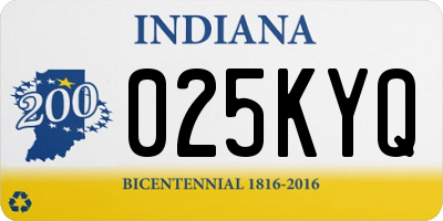 IN license plate 025KYQ