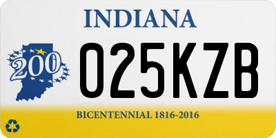 IN license plate 025KZB