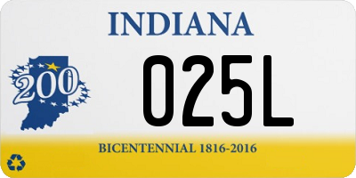 IN license plate 025L