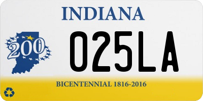 IN license plate 025LA