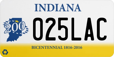 IN license plate 025LAC