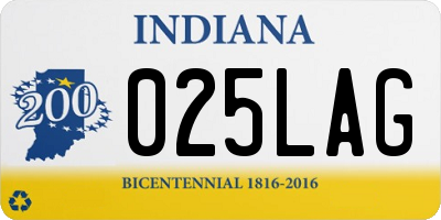 IN license plate 025LAG