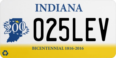 IN license plate 025LEV