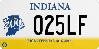 IN license plate 025LF