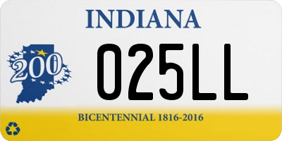 IN license plate 025LL