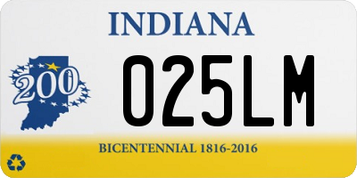 IN license plate 025LM