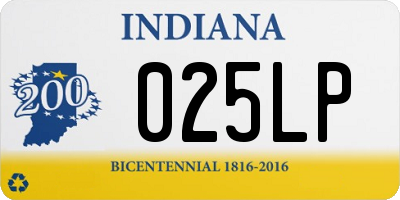 IN license plate 025LP