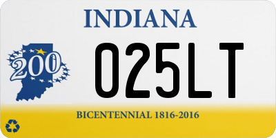 IN license plate 025LT