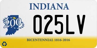 IN license plate 025LV