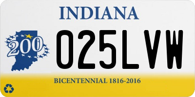 IN license plate 025LVW