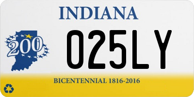 IN license plate 025LY