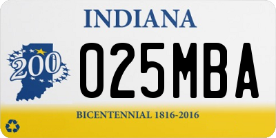 IN license plate 025MBA