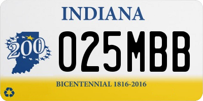 IN license plate 025MBB