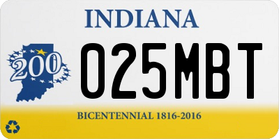 IN license plate 025MBT