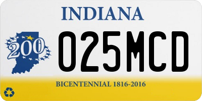 IN license plate 025MCD