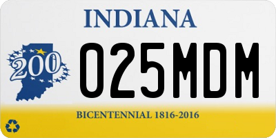 IN license plate 025MDM