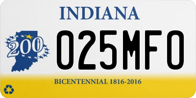 IN license plate 025MFO