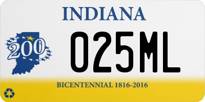 IN license plate 025ML