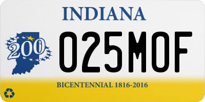 IN license plate 025MOF