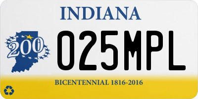 IN license plate 025MPL