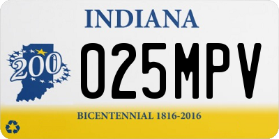 IN license plate 025MPV