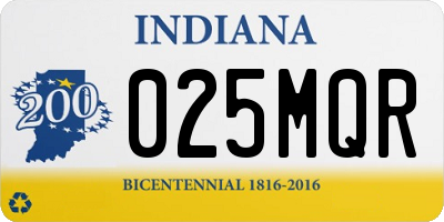 IN license plate 025MQR