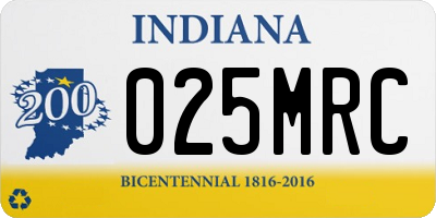 IN license plate 025MRC
