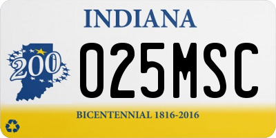 IN license plate 025MSC