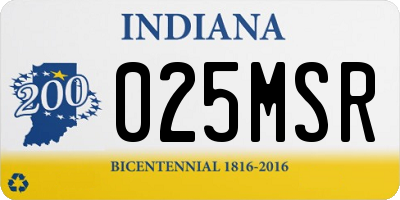 IN license plate 025MSR