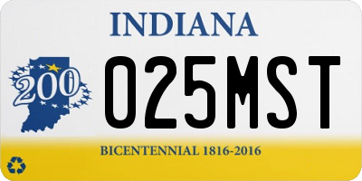IN license plate 025MST