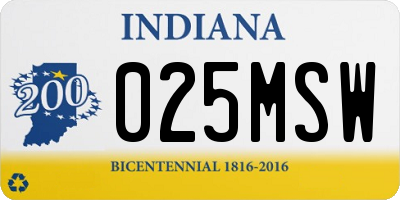 IN license plate 025MSW