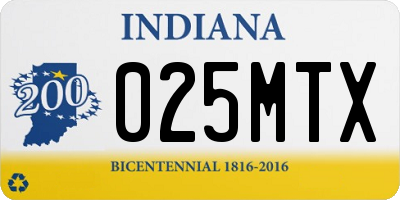 IN license plate 025MTX