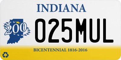 IN license plate 025MUL