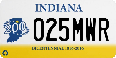 IN license plate 025MWR