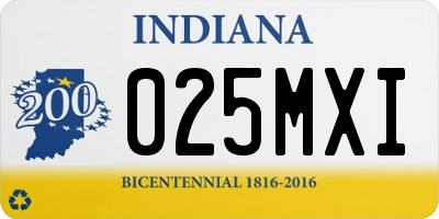 IN license plate 025MXI